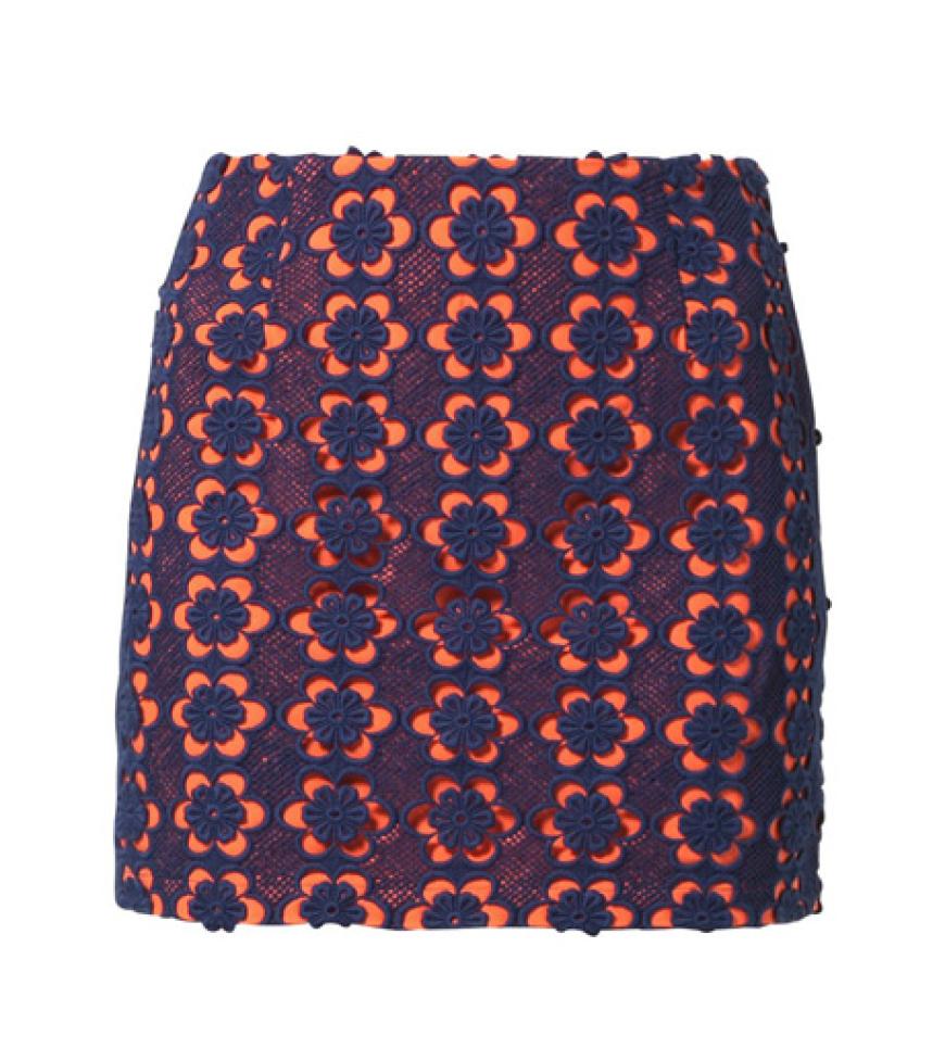 Rock mit Blütenapplikationen von Morgan über zalando.de, ca. 70 Euro