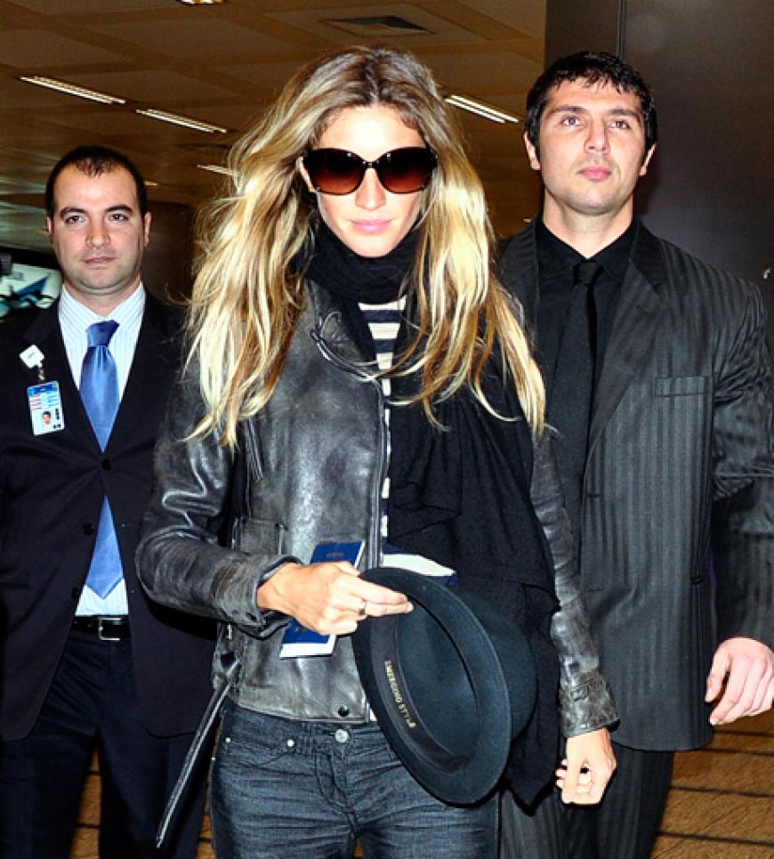 Topmodel Gisele Bundchen kommt am Airport Istanbul an