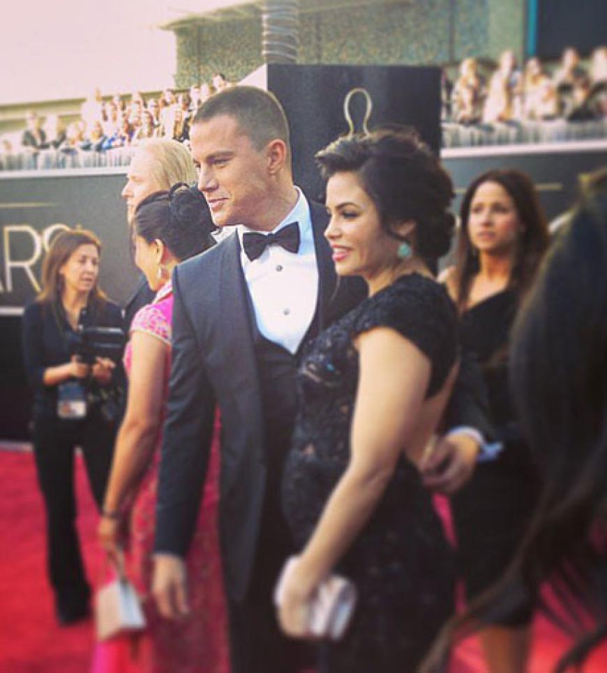 Channing Tatum und seine schwangere Frau Jenna Dewan Tatum, auf dem roten Teppich bei den Oscars