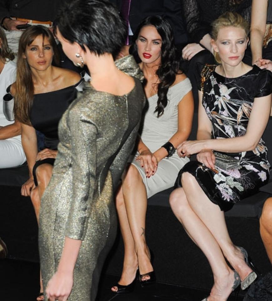 Drei Divas in Reihe 1 bei Armani: Elsa Pataky, Megan Fox und Cate Blanchett