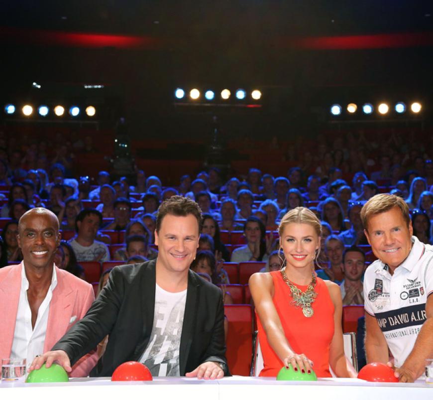 Das ist die neue 'Das Supertalent'-Jury. Bruce Darnell, Guido Maria Kretschmer, Lena Gercke und Dieter Bohlen (v. li.)