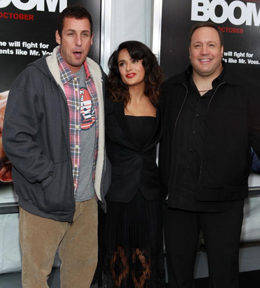 Kevin James, Salma Hayek und Adam Sandler feierten am Dienstag, 9. Oktober, die Premiere ihrer Actionkomödie