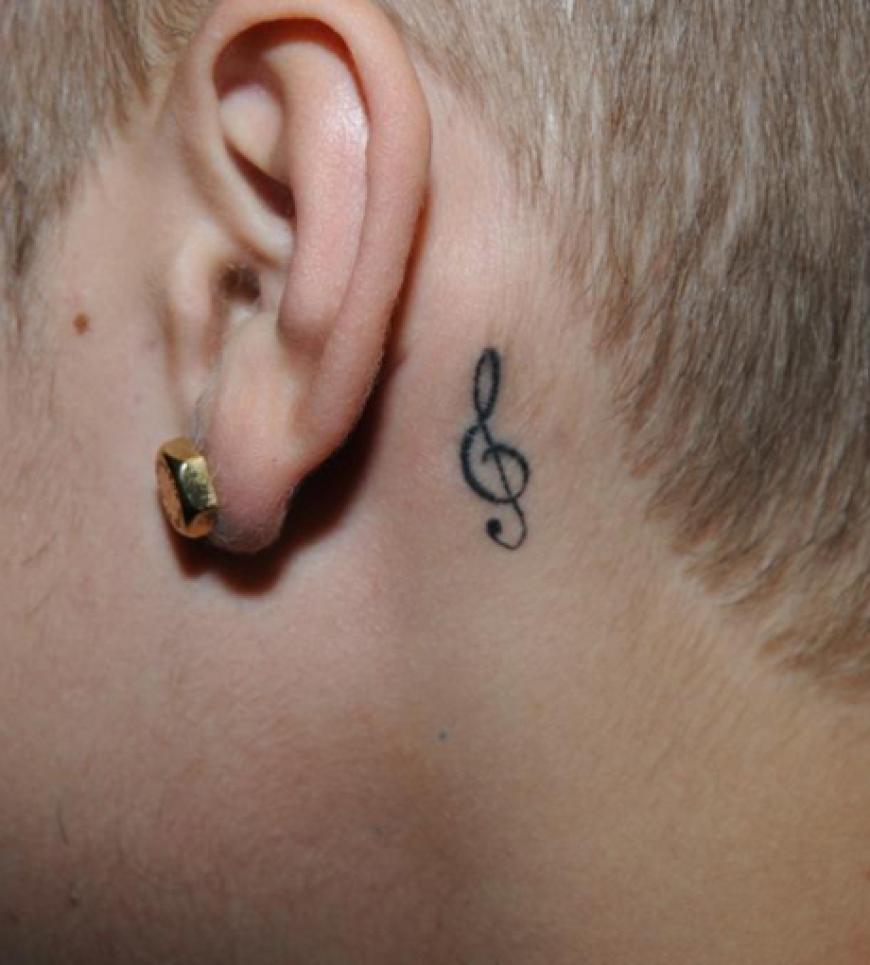 Eine Note steht für die, natürlich, Musik in Biebers Leben