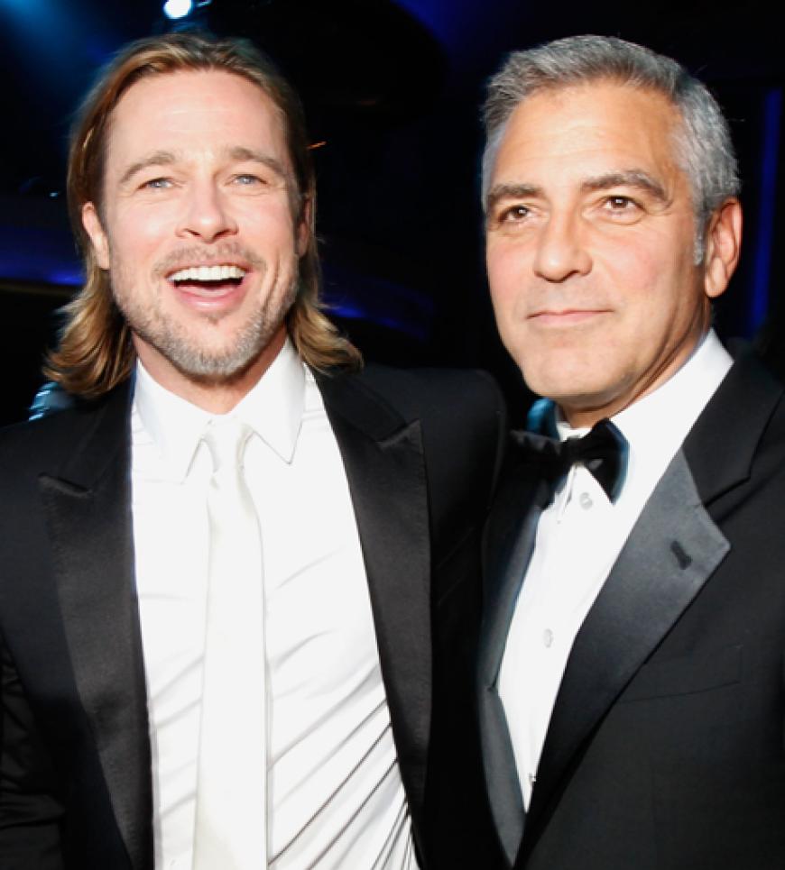 Hatten offensichtlich ihren Spaß: Brad Pitt mit seinem guten Freund George Clooney