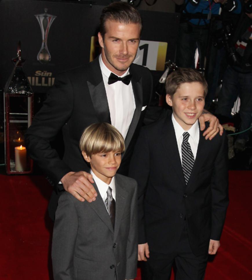 Unter den Ballgästen waren auch David Beckham mit seinen Söhnen Brooklyn und Romeo