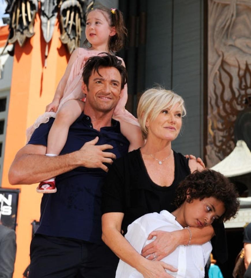 Die ganze Familie feierte mit, als Hugh Jackman Ende April seinen eigenen Stern auf dem
