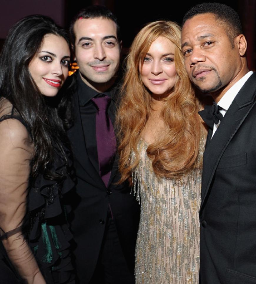 Mohammed Al Turki (mit weiblicher Begleitun), Lindsay Lohan und Cuba Gooding Jr.