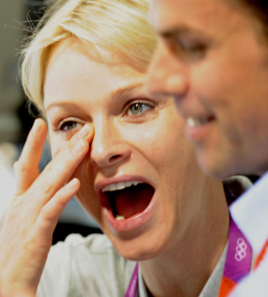 Prinzessin Charlene leidet mit, immerhin war sie selber mal Profischwimmerin für das südafrikanische Team