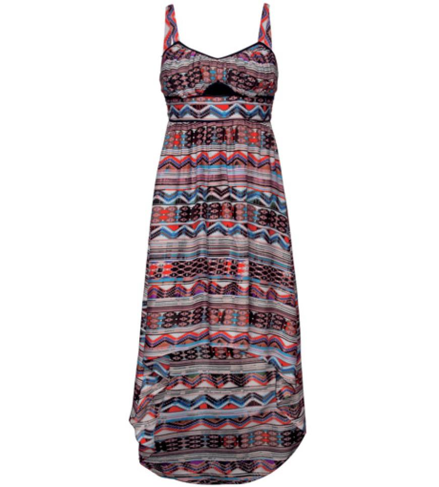 Das kleine Mode-Einmaleins: Maxikleid + Ethno-Print = Fashionqueen! Von New Yorker, ca. 30 Euro