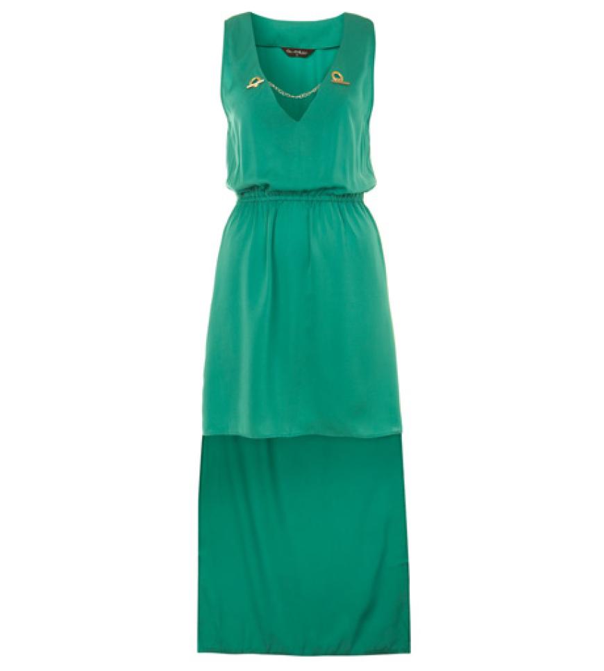 Maxikleid in smaragdgrün über missselfridges.com, ca. 55 Euro