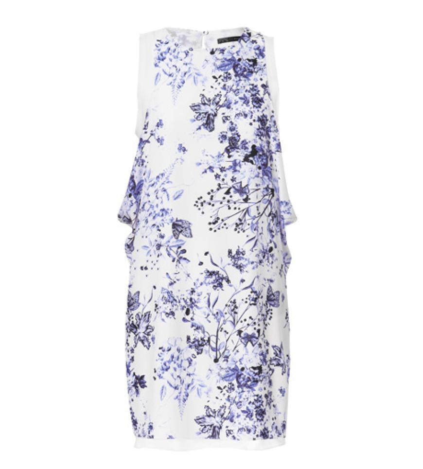 Lockeres Kleid mit Blüten von Zara, ca. 40 Euro