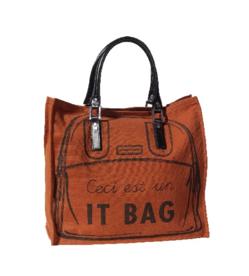 Bedruckt mit Lederhenkeln von Longchamp, ca. 200 Euro