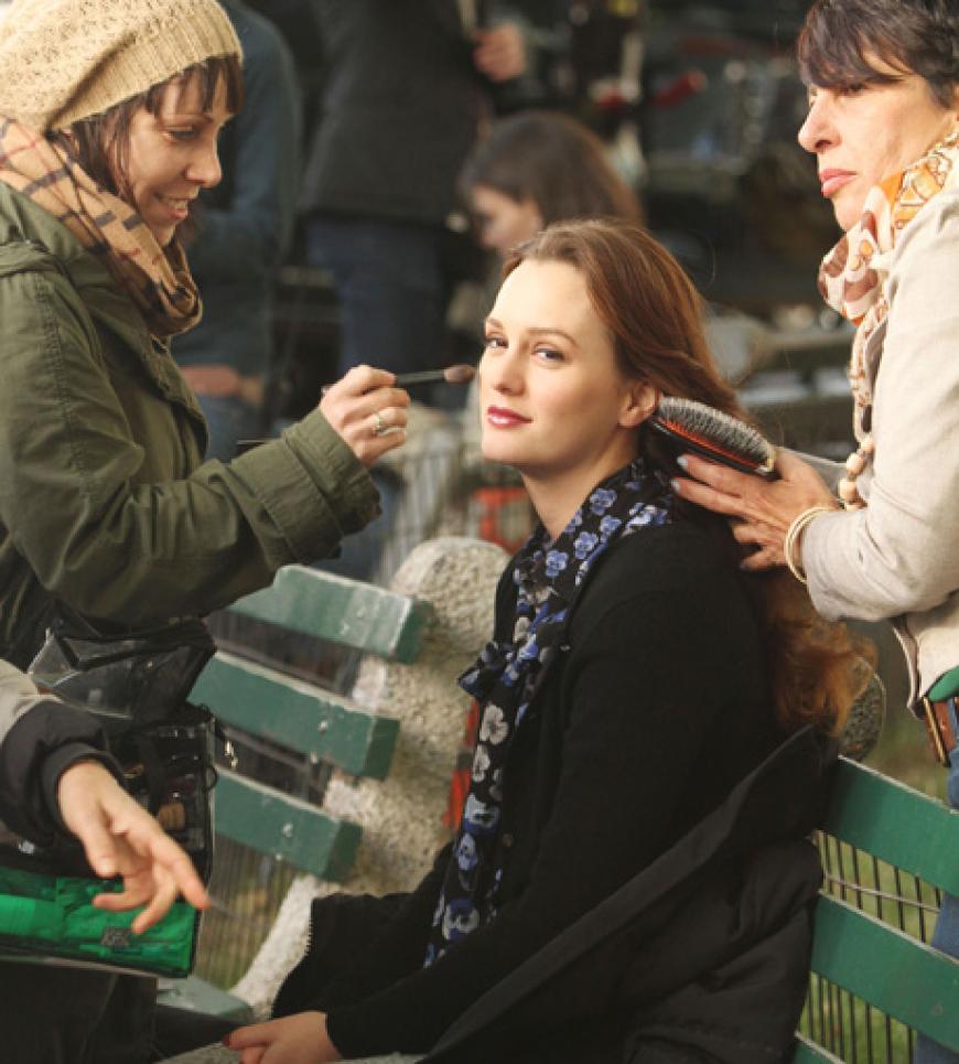 Leighton Meester wird gestylt. Immerhin muss sie als