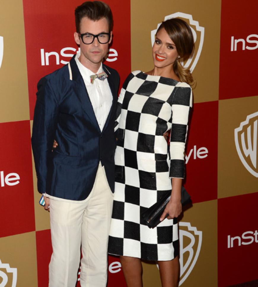 Schwarz und weiß: Schauspielerin Jessica Alba mit dem Promi-Stylisten Brad Goreski