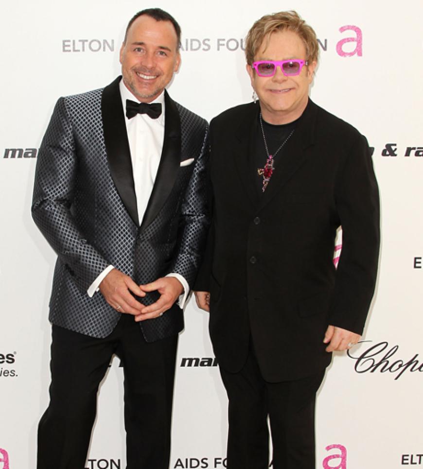 Ortswechsel: Auch David Furnish und Ehemann Elton John luden zu ihrer traditionellen Oscar-Aftershow-Party ein