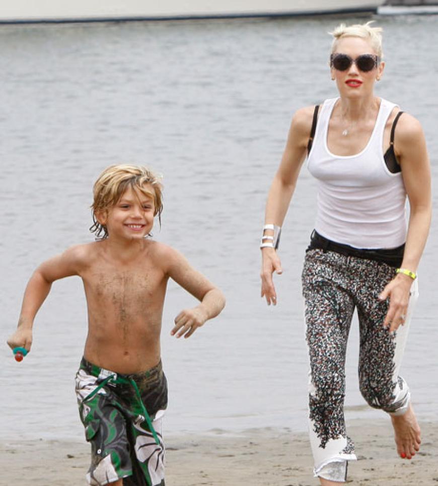 Gwen Stefani muss hinter ihrem Sohn Kingston, 5, her rennen...