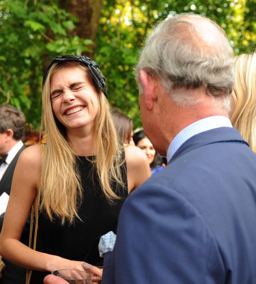 Mordsspaß: Cara Delevingne und Prinz Charles alberten herum