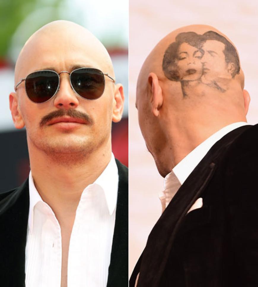 OMG! James Franco schockt mit XXL-Tattoo auf Hinterkopf - Bild 1