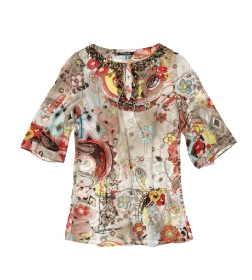 Tunika mit farbenfrohem Print und Pailletten von Betty Barclay, ca. 70 Euro