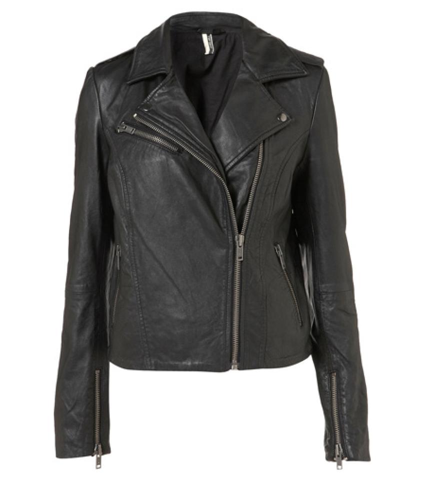 Bikerjacke über topshop.com, ca. 70 Euro