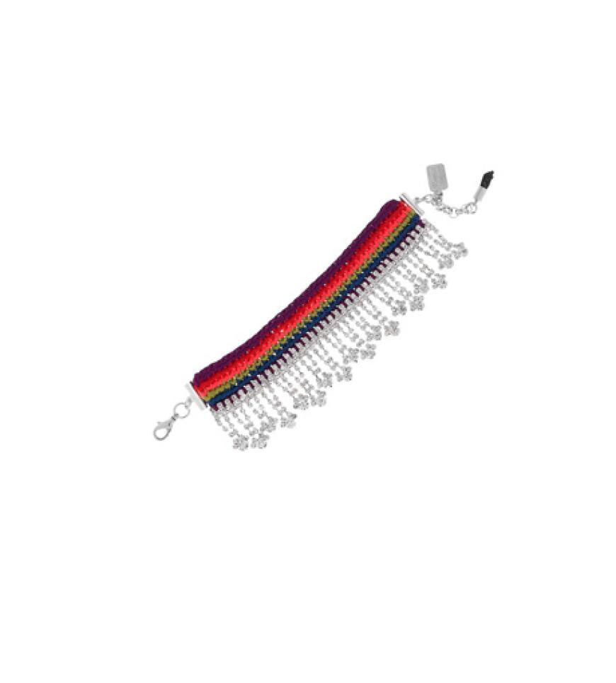 Dieses Armband von Venessa Arizaga ist nicht nur durch die bunt gestrickten Elemente ein absoluter Hingucker, es ist auch noch ein Mega-Schnäppchen und über theoutnet.com anstatt für 230, jetzt für 80 Euro zu haben