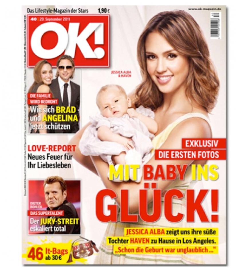 Im Jahr 2011 durften wir uns auch mit vielen Promis riesig freuen. Zum Beispiel mit Schauspielerin Jessica Alba, die Ende September sogar unser OK!-Cover zierte und erstmals ihre zweite Tochter Haven zeigte. Die kleine kam am 13.08.2011 in Los Angeles zur Welt. Niedlich!