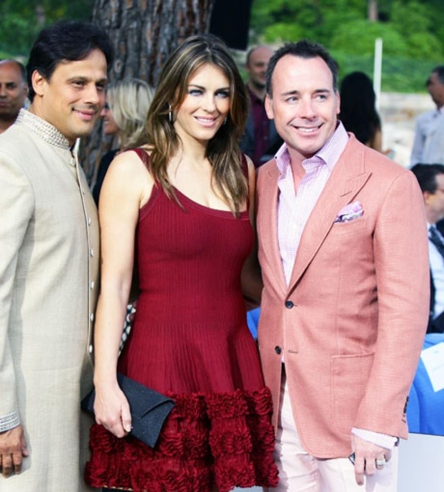 Liz Hurley mit Mann Arun Nayar und Freund David Furnish