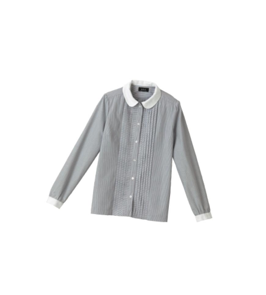 50s: Bluse mit Bubikragen und Biesen von A.P.C, ca. 120 Euro