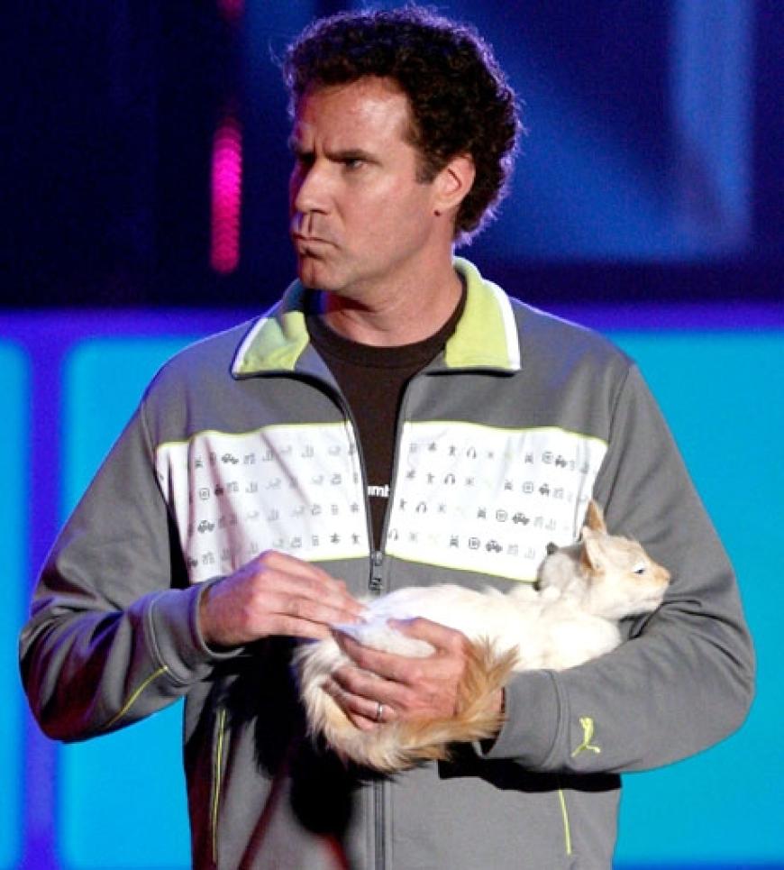 Komiker Will Ferrell witzelt auf der Bühne