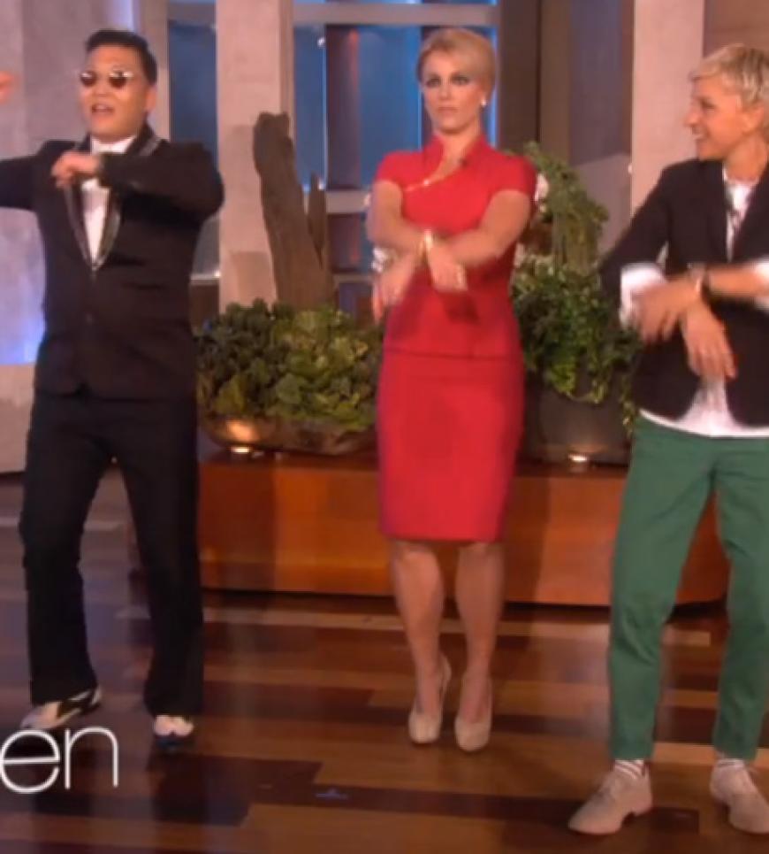 Und auch die Promis lieben den Tanz: Britney Spears und TV-Talkerin Ellen DeGeneres tanzten schon gemeinsam mit Psy