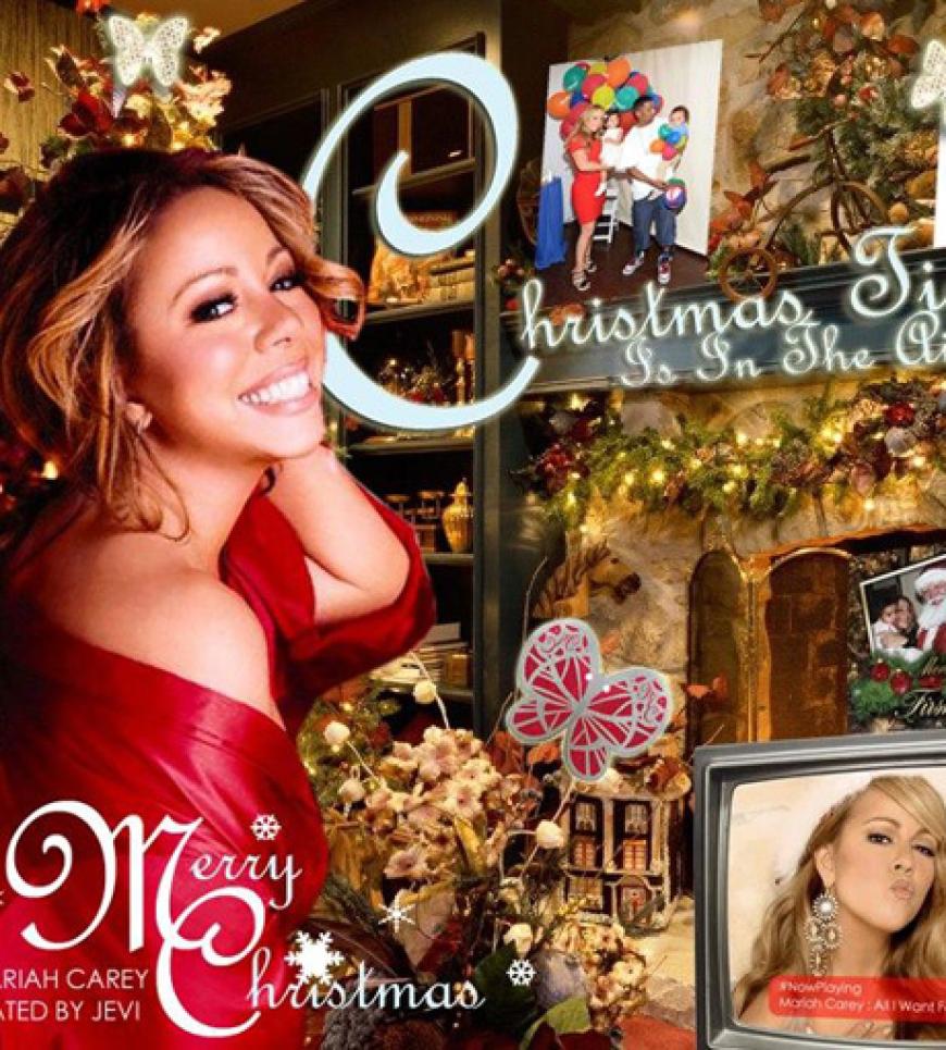 Auch Mariah Carey ist in Weihnachtsstimmung und twittert ihre selbst kreierte Weihnachtskarte