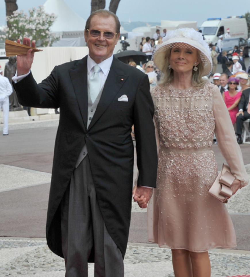 Sir Roger Moore und seine Frau Kristina