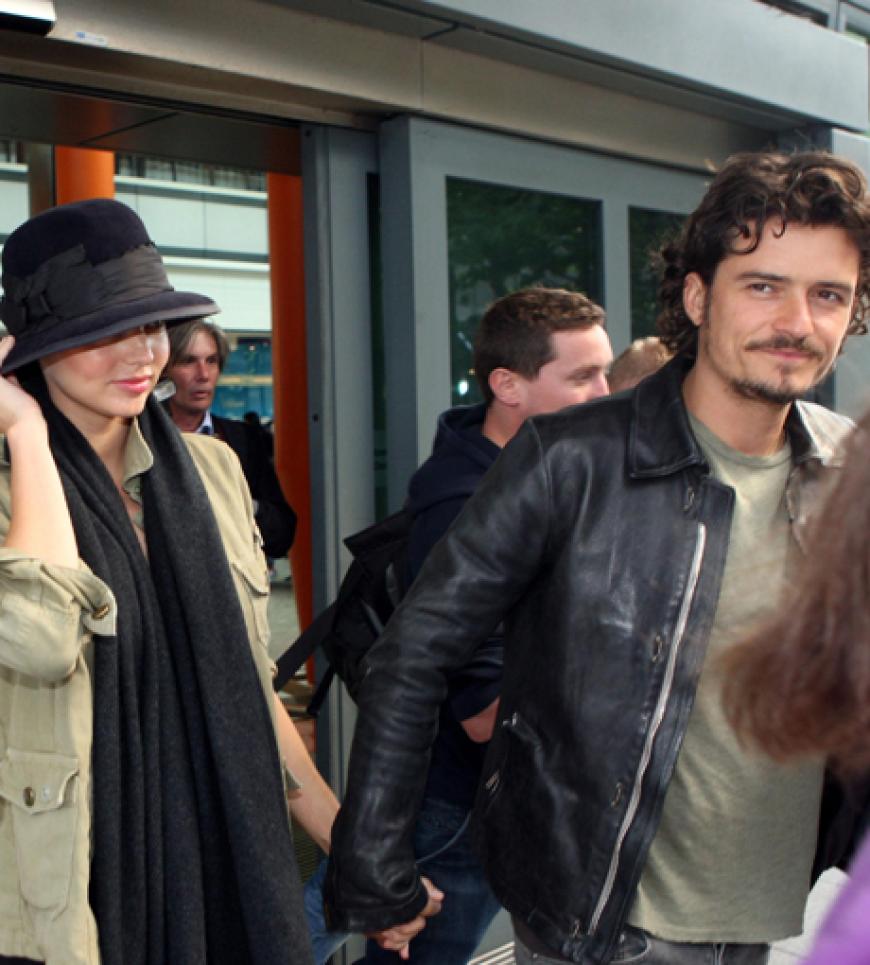 Orlando Bloom und Miranda Kerr fliehen schnell vor den Kameras