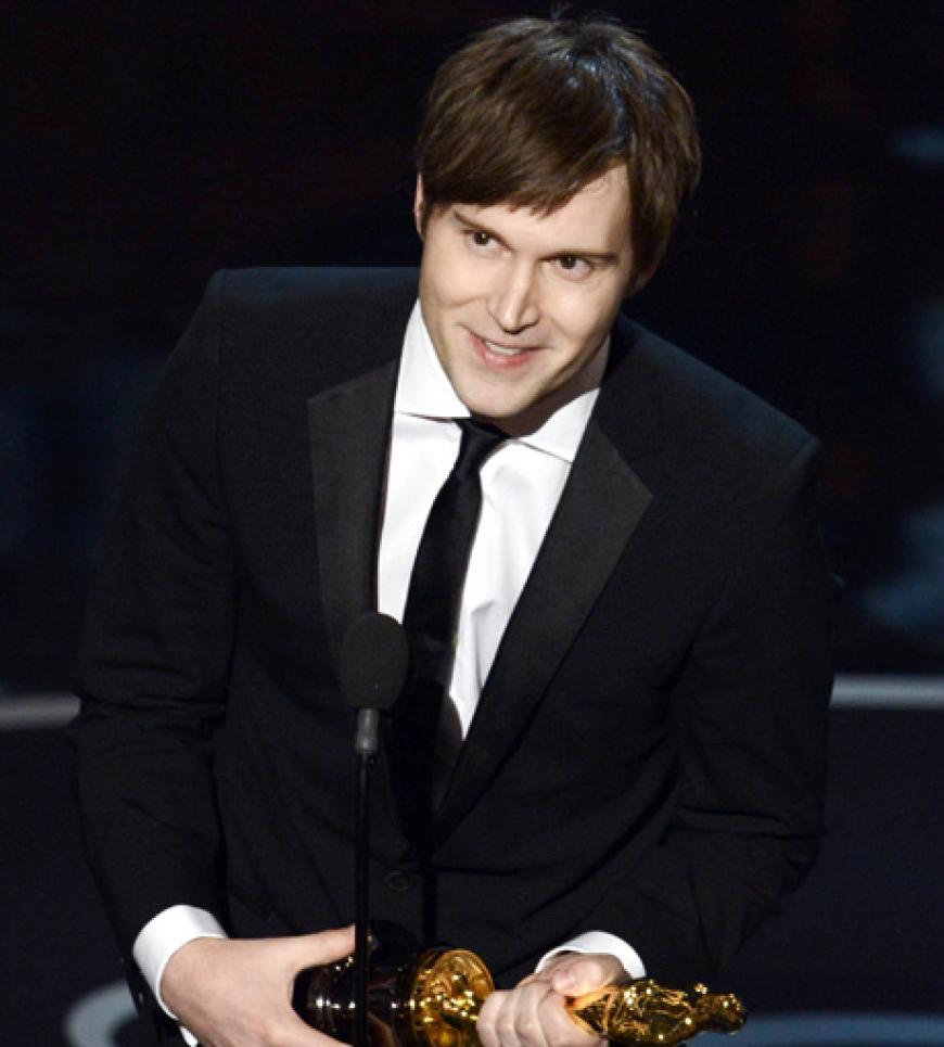 Autor Shawn Christensen nimmt den Oscar für