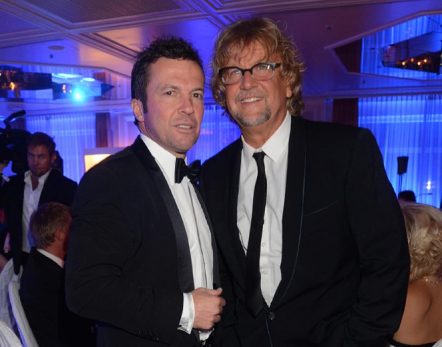Zwei Männer unter sich:´ Fußball-Legende Lothar MatthaÌus (l.) und der Medienmanager Martin Krug