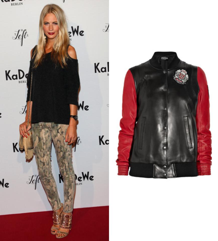 Diese ultra-coole Balmain Baseball-Lederjacke ist das Lieblingsteil von Model Poppy Delevigne. Über net-a-porter.com gibt es das heiße Teil zum reduzierten Preis von 2.150 Euro.