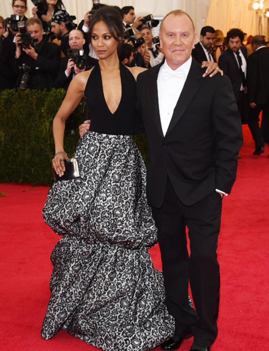 Auch Schauspielerin Zoe Saldana nahm ihren guten Freund und Designer Michael Kors mit zur MET Gala