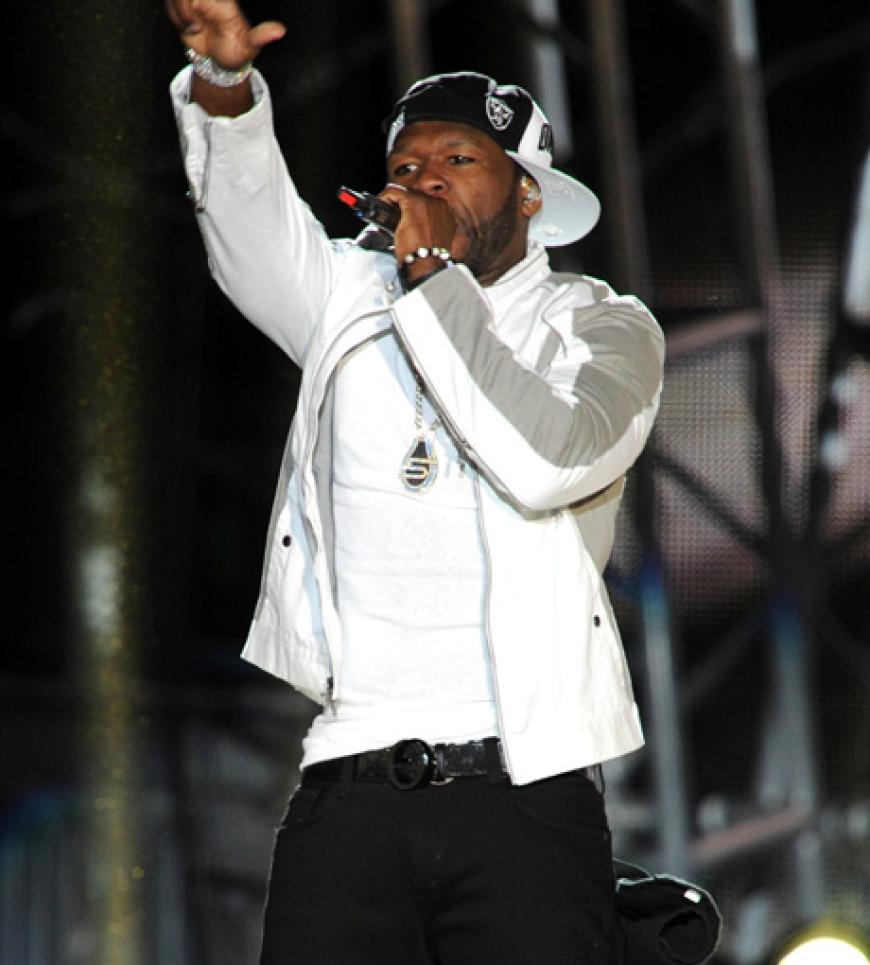 Curtis Jackson alias 50 Cent rockt die Bühne