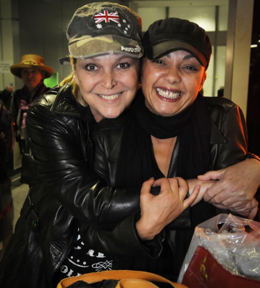 Jazzy und Ramona Leiß freuten sich, endlich wieder in Deutschland zu sein