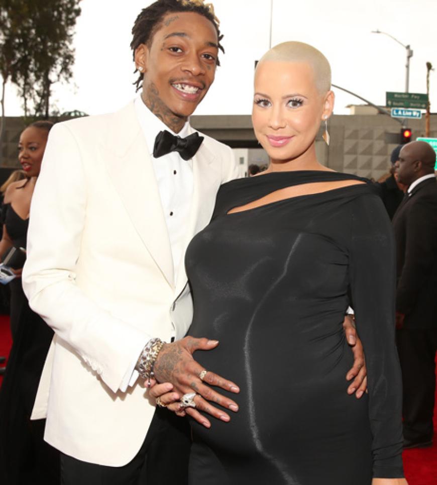 Rapper Wiz Khalifa brachte seine hochschwangere Freundin Amber Rose mit