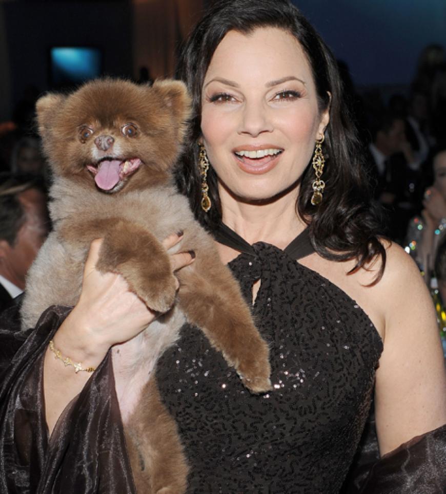 Fran Drescher brachte das wohl süßeste Accessoire des Abends mit: Ihren Hund!