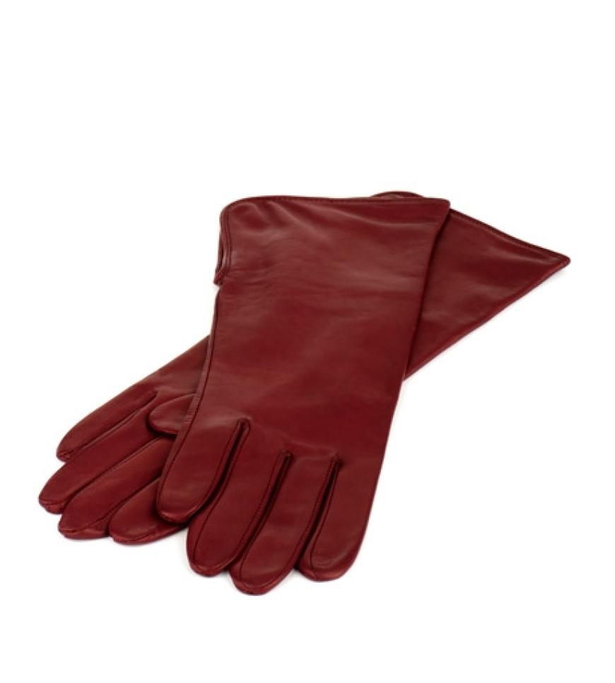 Für die Mutter: Lederhandschuh in burgunderrot mit Check-Innenfutter, Burberry, ca. 175 Euro