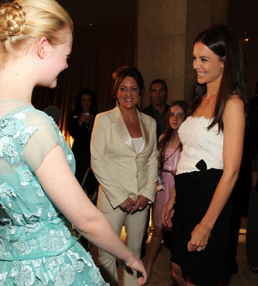 Hatten viel Spaß gemeinsam: Katie Holmes, Elle Fanning und Nicola Maramotti