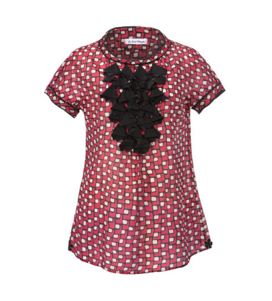 Bluse mit Volants-Latz von Le Sarte Petegole über lodenfrey.com, ca. 190 Euro