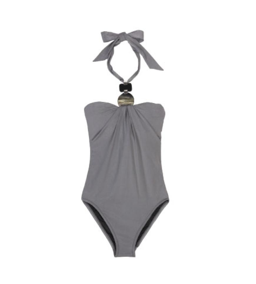 Neckholder-Badeanzug mit Ziersteinen von La Perla,
ca. 350 Euro