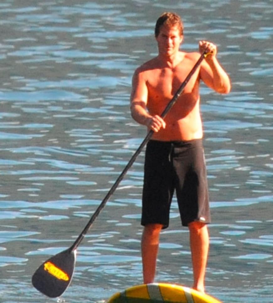 Rande Gerber paddelt über den Comer See