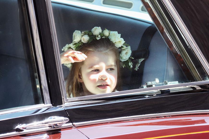 Große Aufgregung: Prinzessin Charlotte kurz vor der Trauung von Prinz Harry und Meghan Markle.