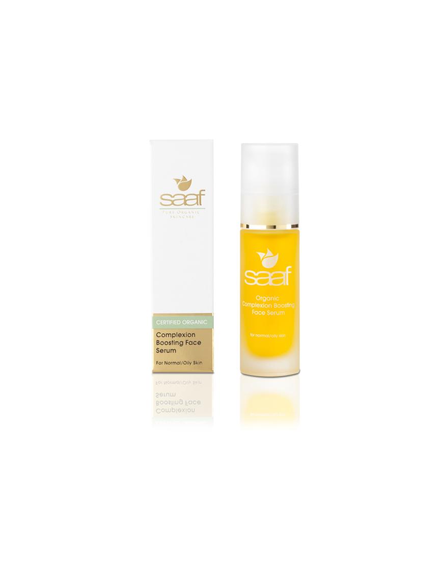 Complexion Boosting Face Serum von Saaf Skincare, beruhigt und pflegt mit Jojoba- und Hagebuttenöl, ca. 25 Euro, saafskincare.com