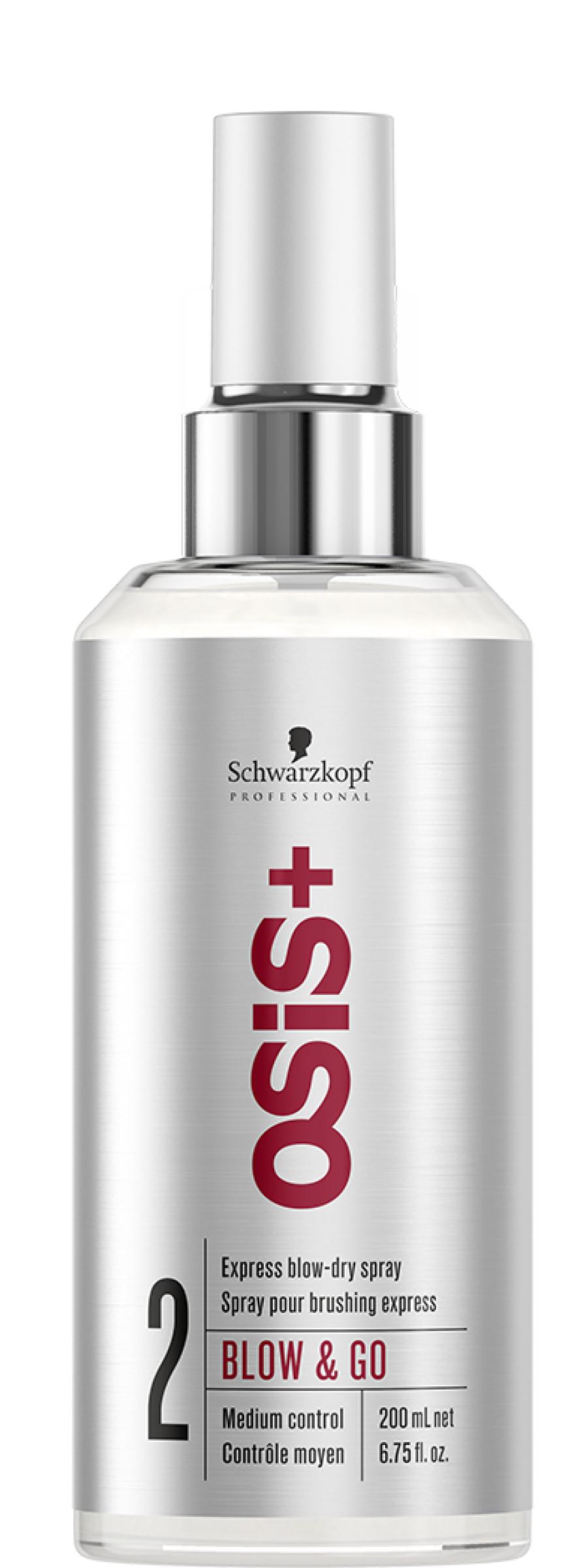 „Osis Blow & Go Express Blow Dry Spray“ von Schwarzkopf Professional, ca. 18 Euro, beim Friseur