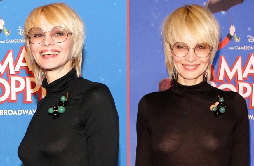 Mit diesem hatte wohl auch Susan Atwell nicht gerechnet. Zuhause vorm Spiegel sah man nix, doch dann enthüllten die Fotografen bei der Musical-Premiere von